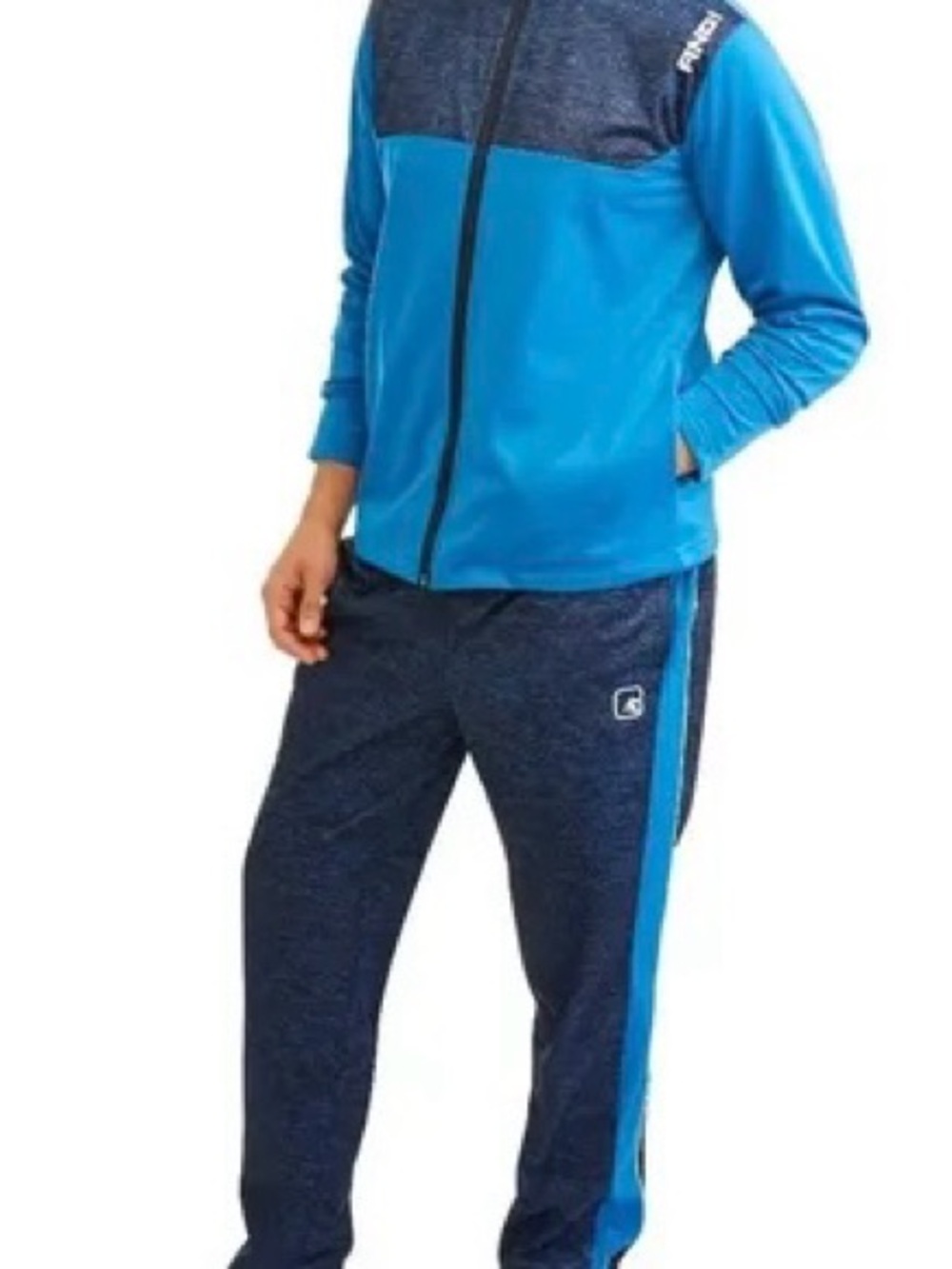 AND1 Mens Blue And Black Tracksuit Set Full-Zip Jacket With Pants Size Men’s XL
